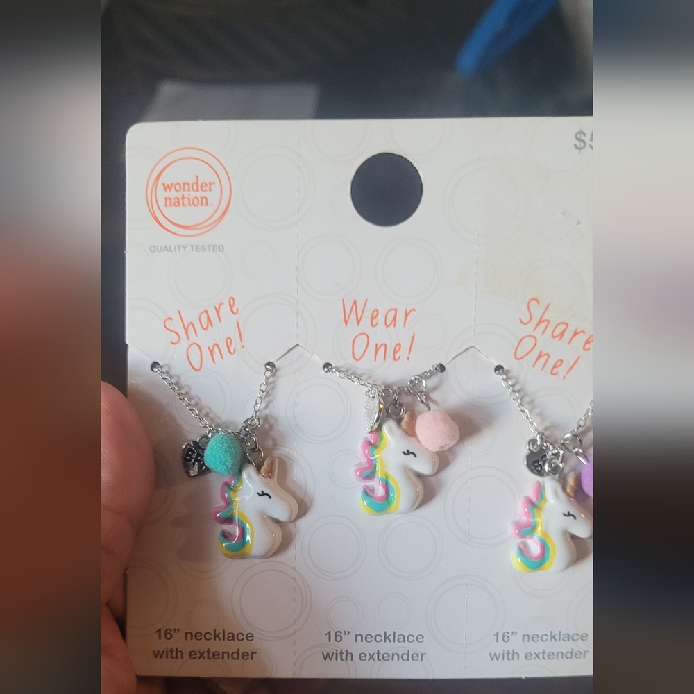 Unicorn Charm Necklace Set for Kids
